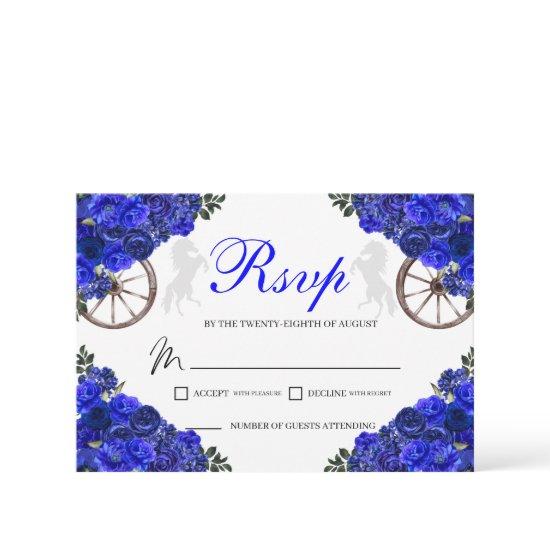 Blue Roses Western Quinceanera RSVP Enclosure Card