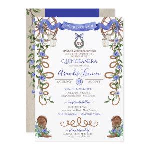 Blue Rustic Boho Western Charra Theme Quinceanera