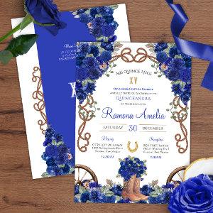 Blue Rustic Western Charro Cowboy Boots Quince