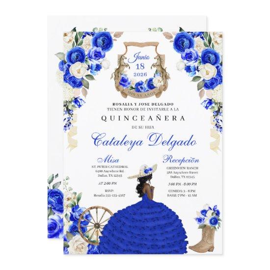 Blue Rustic Western Charro Princess Quinceañera