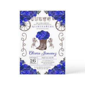 Blue Silver Charra Ranchero Boots Quinceanera