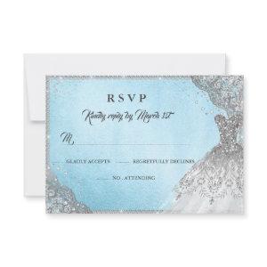 Blue Silver Diamond Sparkle Gown RSVP