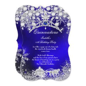 Blue silver Quinceanera 15th Winter Wonderland