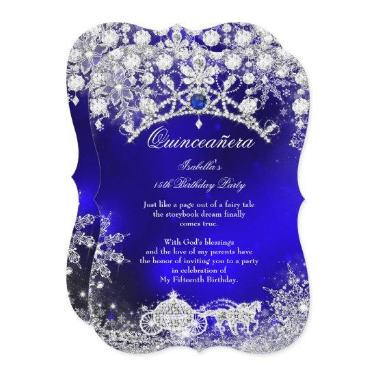 Blue silver Quinceanera 15th Winter Wonderland