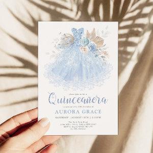Blue Silver Quinceañera Dress Mis Quince 15 Años