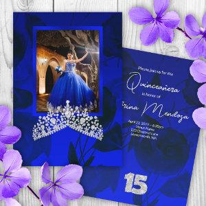 Blue, Silver Quinceanera Gemstone Tiara