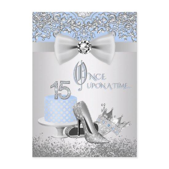Blue Silver Quinceanera Princess