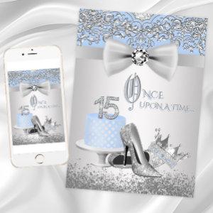 Blue Silver Quinceanera Princess
