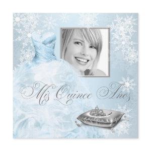 Blue Snowflake Photo Quinceanera