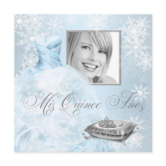 Blue Snowflake Photo Quinceanera