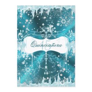 Blue Snowflake Winter Wonderland Quinceanera