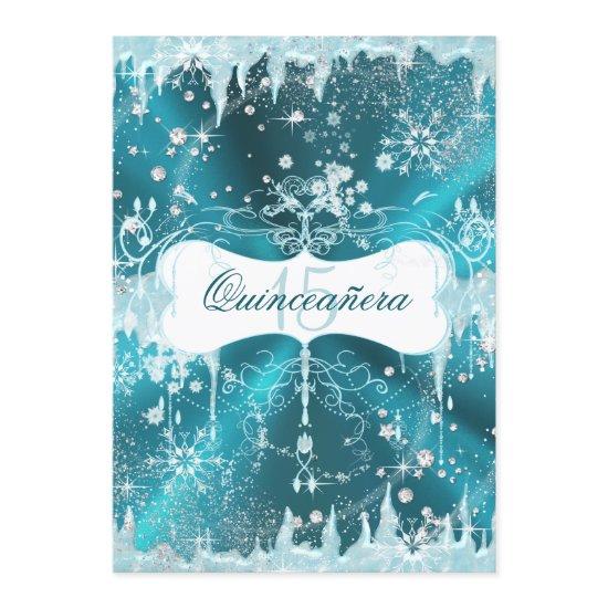 Blue Snowflake Winter Wonderland Quinceanera