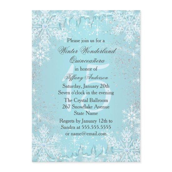 Blue Snowflake Winter Wonderland Quinceanera