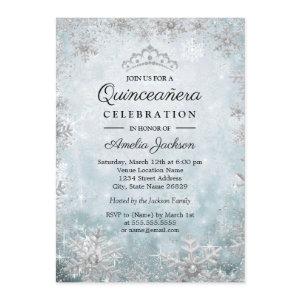 Blue Snowflakes Winter Wonderland Quinceanera