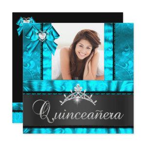 Blue Teal Quinceanera 15th Birthday Party Photo