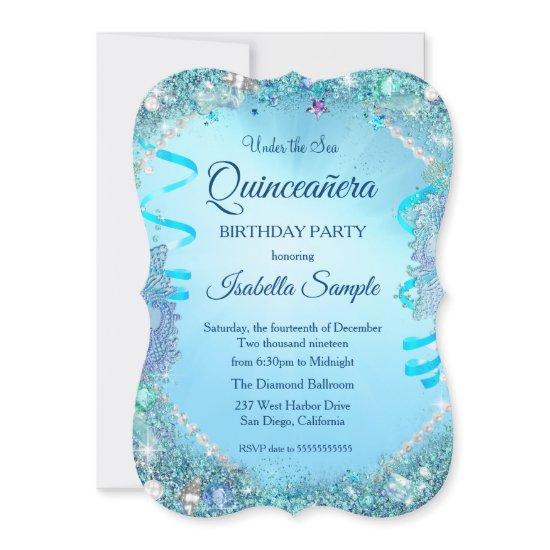 Blue Under The Sea Quinceanera 15th Birthday Party