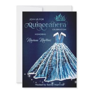 Blue Watercolor hand drawn ball dress Quince