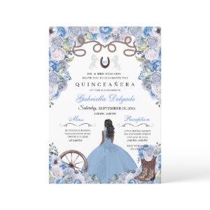 Blue Western Charra Girl Ranchero Quinceanera