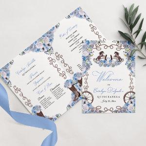 Blue Western Charro Quinceañera Program