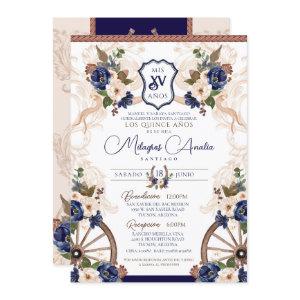 Blue Western Elegant Baroque Charro Quinceanera