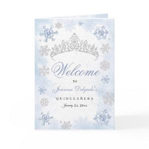 Blue Winter Wonderland Quinceanera Program