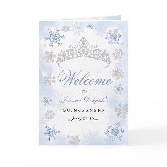 Blue Winter Wonderland Quinceanera Program