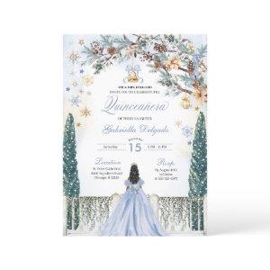 Blue Winter Wonderland Snowflake Quinceanera