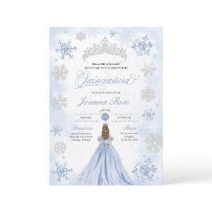 Blue Winter Wonderland Snowflake Quinceanera