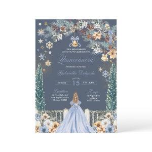 Blue Winter Wonderland Snowflake Quinceanera