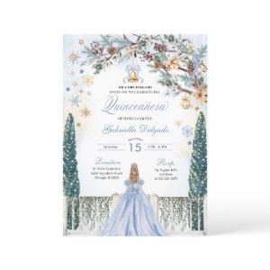 Blue Winter Wonderland Snowflake Quinceanera