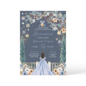 Blue Winter Wonderland Snowflake Quinceanera