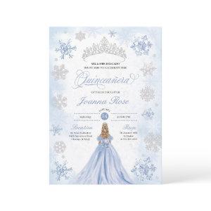 Blue Winter Wonderland Snowflake Quinceanera