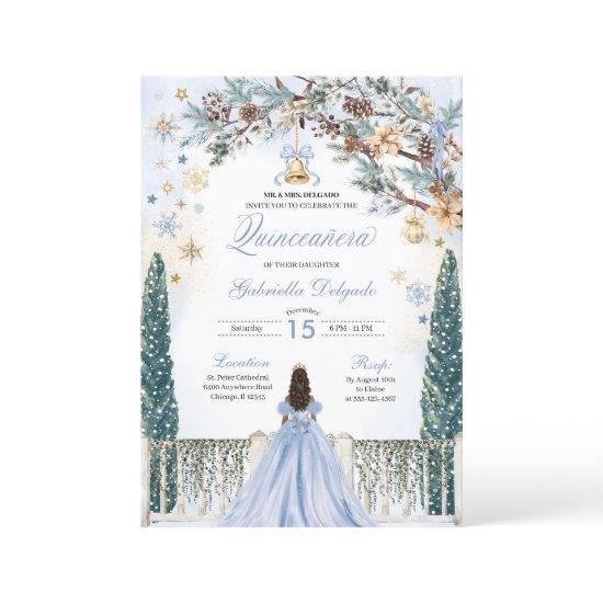 Blue Winter Wonderland Snowflake Quinceanera