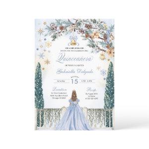 Blue Winter Wonderland Snowflake Quinceanera