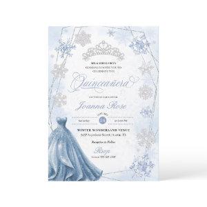 Blue Winter Wonderland Snowflake Quinceanera