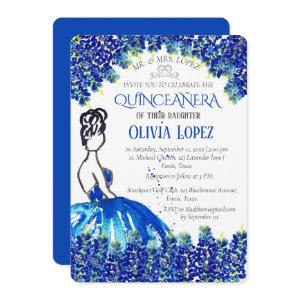 Bluebonnets Quinceañera Blue Floral Birthday