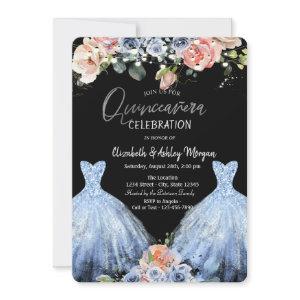 Blush Blue Roses Blue Glitter Dress