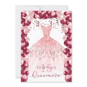 Blush Burgundy Quinceañera Balloon