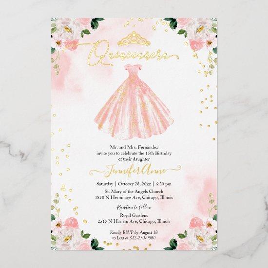 Blush Dress Quinceanera  Foil