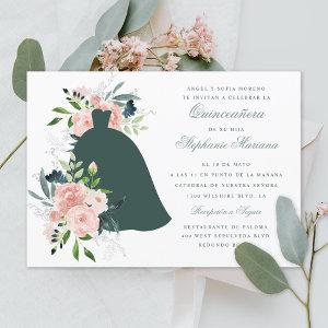 Blush Floral Custom Color Dress Quinceañera