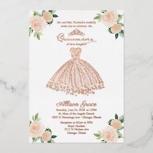 Blush Floral Quinceanera Foil