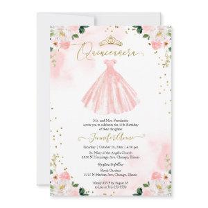 Blush Floral Quinceanera  Bilingual