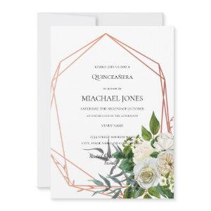 Blush Gold Floral Geometric Quinceanera