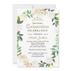 Blush Gold Watercolor Wreath Quinceanera 15th