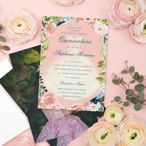 Blush Greenery Romantic Quinceañera Dress