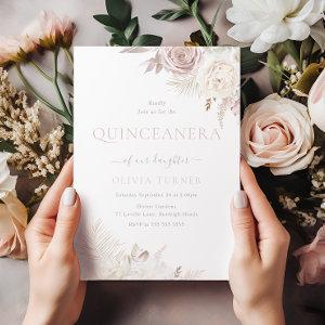 Blush & Ivory Floral Quinceanera Party Celebration