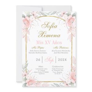Blush Pink and Gold Arch Quinceañera