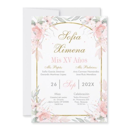 Blush Pink and Gold Arch Quinceañera