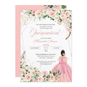 Blush Pink and White Beautiful Floral Quinceanera