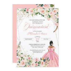 Blush Pink and White Floral Beautiful Quinceanera